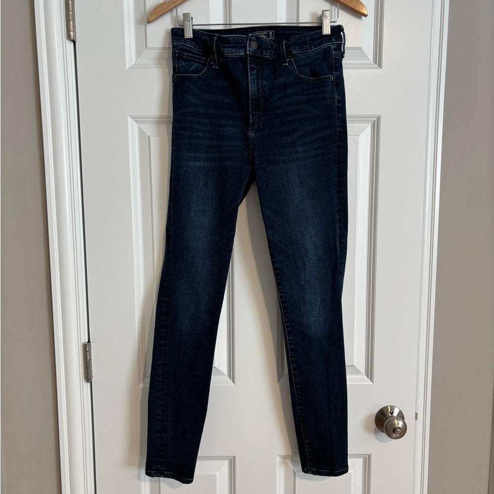 Abercrombie & Fitch Dark Blue Super Skinny High Waist Jeans